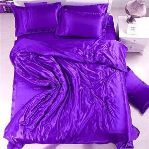 Juego de edredón Abp Collection Full XL, color morado satinado, juego de cama de 4 piezas con sábana ajustable y fundas de almohada - Product Image 4