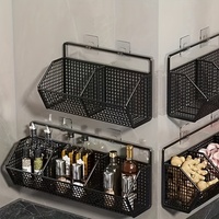 Wandmontage metalen opbergmand zonder boren, keuken fruit- en groente organizer rek voor aanrecht, voorraadkast, badkamer