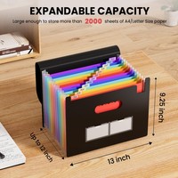 Organizador de Archivos Tipo Acordeón con 13 Bolsillos, Carpetas Expandibles para Archivos