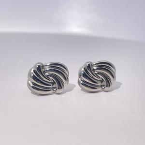 Boucles d'oreilles en laiton plaqué or vintage classiques à la mode torsadées élégantes françaises texturées pour femmes Tianyu Gems - Product Image 6