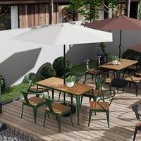 Nouvel ensemble table et chaises d'extérieur en WPC, imperméable et résistant aux intempéries, pour usage commercial, jardin, patio, anti-corrosion, table longue pour café