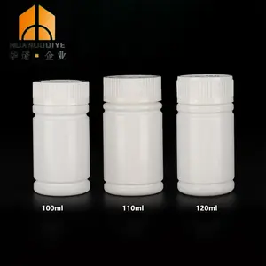 100ml 110ml 120ml HDPE White Capsule Pharmaceutical Plastic Pill Bottle with 38 mm Cap With Aluminum Seal