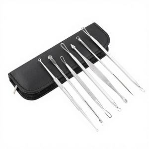 Wholesale Professional Precision <b>Blackhead</b> <b>Remover</b> <b>Tool</b> Stainless Steel Acne Treatment Pimple Extractor Comedone Removal Kit - Product Image 4