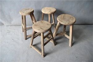 Chinese Antique Distressed Solid <strong>Wood</strong> Farm <strong>Step</strong> <strong>Stool</strong> - Product Image 2