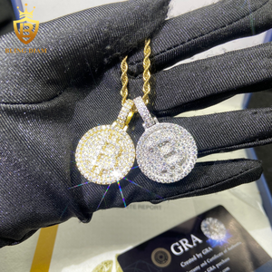 Heiß Verkaufter Moissanit-Anhänger mit GRA im Hip-Hop-Stil, 925er Silber VVS1 Iced-Out Moissanit-Anhänger, Edelschmuck, besteht den Diamanttester - Product Image 2