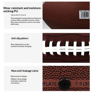 Manufacturer Custom American <strong>Football</strong> Model 003 No. 3 No. 6 No. 9 Machine-sewn PU Microfiber Competition Training PVC - Product Image 3
