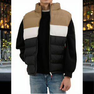 Veste Safari Unie Homme Grande Taille Imperméable Fermeture Éclair Col Mandarin Broderie Floquée Doublure Coton Décontractée - Product Image 3