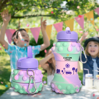 Bouteille d'eau sensorielle anti-stress, bouteille à bulles, bouteille d'eau en silicone pliable pour filles