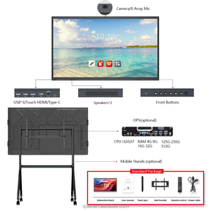 QDE Painel Interativo Inteligente LCD/<span class=keywords><strong>LED</strong></span> 4K UHD de 85 Polegadas com Função de Quadro Branco para Sala de Aula e Escritório, Transmissão Sem Fio, OEM - Product Image 3