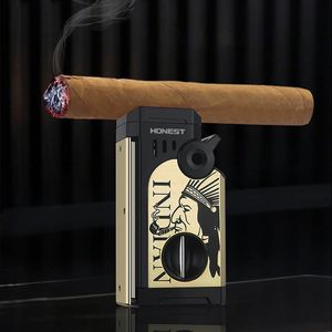 Encendedor de Cigarros Premium <span class=keywords><strong>con</strong></span> Cortador en V, Porta Cigarros y 5 Llamas de Antorcha, Resistente al Viento - Product Image 5