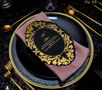 Vente en gros de cartes de menu personnalisées irrégulières en acrylique miroir doré ruban or rose pour faire-part de mariage en acrylique pour événement d'anniversaire