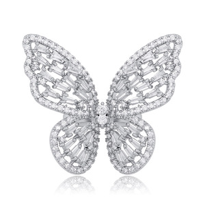 Nuovo Anello Semplice e Lussuoso con Farfalla in Strass, Placcato Oro Vintage, Regolabile, per Donne, Gioielli alla Moda, Regali di Nozze - Product Image 5