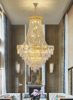 Lustres en cristal contemporains, plafonniers de luxe, luminaires suspendus à LED pour plafonds hauts