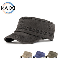 Casquette tactique plate de style cadet en coton vert olive vieilli de haute qualité pour hommes