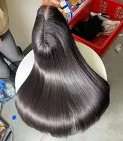 Perruque indienne vierge pré-épilée en gros, coupe dégradée, cheveux raides, 13*4, sans colle, HD complète, 100% cheveux humains, noire