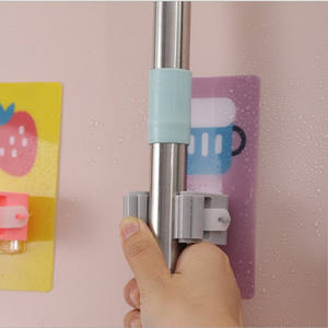 Soporte para fregona sin taladro, gancho extensible, estante para baño, almacenamiento de pared resistente y sin dejar rastro, clip para fregona de alta resistencia - Product Image 1