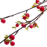 Dekorasi dalam ruangan taman pohon Apple tangkai buah 93 CM ornamen buah buatan merah cabang Berry buatan