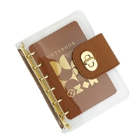 Cahiers de planificateur d'affaires recouverts de PVC à feuilles mobiles (tailles A5/A6/A7)-Kawaii Mini Style Logo personnalisé PVC transparent de haute qualité 80