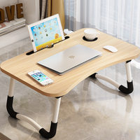 Support pour ordinateur portable pliable en bois massif et bureau de chevet - Table d'étude portable, écologique et durable pour l'école et la chambre à coucher