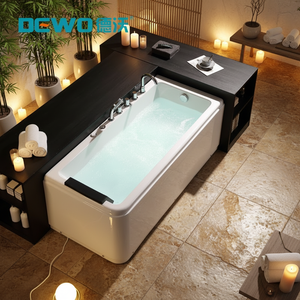 Meilleure baignoire autoportante rectangulaire moderne en acrylique avec jets d'air et hydromassage, écologique, pour usage intérieur (hôtel, appartement) et <span class=keywords><strong>extérieur</strong></span> - Product Image 1
