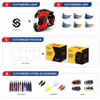 Nouveau casque de moto intégral personnalisé avec graphisme, homologué DOT, en matériau ABS, double visière, directement de l'usine