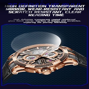 Reloj diario personalizado elevado por movimiento mecánico estilo piloto con estructura audaz - Product Image 4