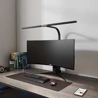 Lampe de bureau LED électrique simple et protectrice pour les yeux, col de cygne flexible, commande tactile, en aluminium, moderne, à intensité variable, CRI 80 élevé