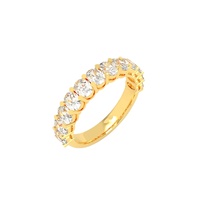 Huazhong Gem 9k 10k 14k 18k Massivgold Rhodium-Plattiert Fassung mit Klassischem GRC-Zertifiziertem Moissanit Ovaler Schliff Eternity Band Ring