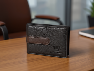 Portafoglio da Uomo in Vera Pelle, Sottile con Chiusura a Fisarmonica, Corto, per Uso Quotidiano, Stile Minimalista Normcore - Product Image 2