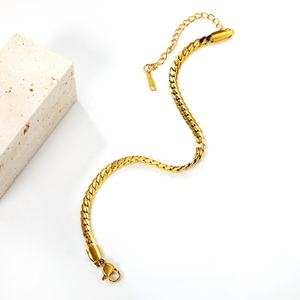 Pulseras de Cadena Gruesa de Acero Inoxidable 316L, Chapadas en Oro de 18K, Estilo Cubano, para Hombre y Mujer, Venta al Por Mayor - Product Image 4