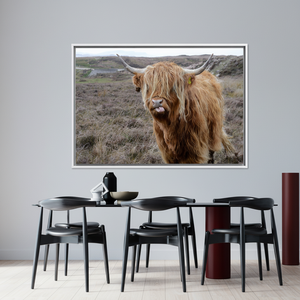 Highland Cattle <b>Canvas</b> Art: Farmhouse Wall Decor Printed <b>Canvas</b>,WHITE <b>FRAMED</b> <b>CANVAS</b> - Product Image 3
