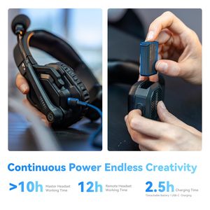 Auriculares Hollyland Solidcom SE Full Duplex de 1100 pies/350 m para Grabación de Video en <span class=keywords><strong>TV</strong></span> con Sistema de Intercomunicación PTT y Silenciador, Auriculares Inalámbricos de 2.4 GHz - Product Image 4
