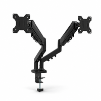 Support de bureau ergonomique à double bras pour moniteur, avec ressort à gaz, rotation à 360°, pour joueurs