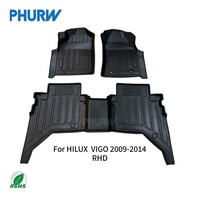 Tapis de sol de voiture en TPE sur mesure PHURW pour conduite à droite, tapis de voiture 3D pour TOYOTA HILUX VIGO 2009-2014 RHD