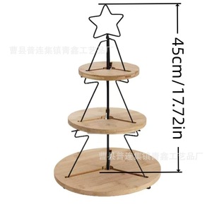 Creative Christmas Tree Shaped 3 Tier Cake Stand Dessert <b>Plate</b> For Holiday Party Display - Product Image 4