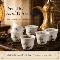 Tasse à café en céramique traditionnelle arabe Cawa, motif chameau du Moyen-Orient, 70 ml, mini-tasse en porcelaine de luxe pour l'accueil Majlis