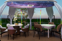 Dôme de glamping transparent moderne et abordable en polycarbonate pour événements en plein air