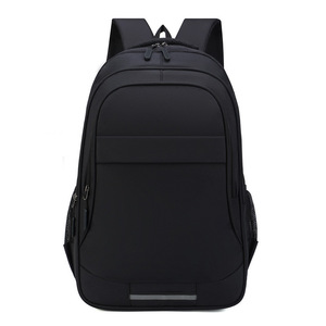 Men's Nylon Backpack 16-Inch Large Capacity Waterproof For Travel Business College Students Solid Color Black Gray Blue - Product Image 4