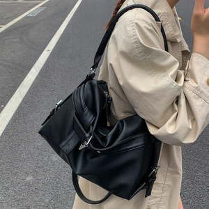 Bolso de Mano de Cuero PU Impermeable Estilo Vintage para Mujer, Diseño Personalizado, Gran Capacidad, Dos Correas, Cierre de Cremallera, Portátil - Product Image 3