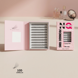 Extensions de cils individuelles en volume, en cheveux synthétiques de haute qualité, fabriquées à la main, naturelles, longues, en éventail, marque privée, vente en gros NQ - Product Image 3