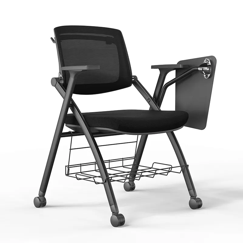 Zitai preto pp braço ajustável movimento frontal e traseiro 180 flip cadeira de treinamento dobrável assento cadeiras baratas para sala de conferências