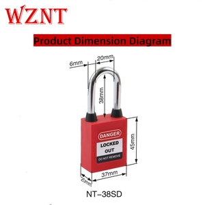 WZNT NT-A38SD ฝาครอบกันฝุ่นขนาด 38 มม. สำหรับ<span class=keywords><strong>ล็อค</strong></span>ป้องกันอันตรายแบบ OEM พร้อมกุญแจ<span class=keywords><strong>ล็อค</strong></span>แบบ Tagout ได้รับการรับรองมาตรฐาน CE ใช้กุญแจเปิด-ปิด - Product Image 4