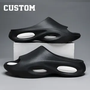OEM Custom Black Orange Sports Footwear EVA Custom Logo Slippers Men Foam Sandal Slippers Custom Logo Slides Sandals Man