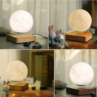 Lámpara Lunar de Levitación Magnética - Luz Nocturna Flotante Impresa en 3D con Rotación de 360° °   Decoración Giratoria Inteligente para Dormitorio u Oficina, Ideal para Regalo