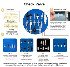 Dgozone Nhà Máy Giá 1/16 <span class=keywords><strong>Inline</strong></span> <span class=keywords><strong>hose</strong></span> barb pvdf màng kiểm tra van tắt van cho oxy Máy phát điện Ozone Ống - Product Image 4