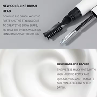 Vente en gros Vegan 2-en-1 pinceau à sourcils fins Tube blanc et bleu imperméable avec brosse à double tête bouchon à vis outil de maquillage