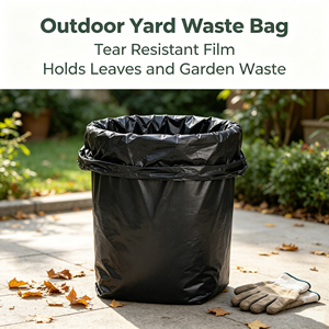 Black Household Trash Bags Side Gusset Waste <b>Bin</b> Liners Heat Seal PE Film Custom Order - Product Image 4