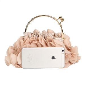 Pochette de <span class=keywords><strong>mariage</strong></span> pour femmes Pochette de soirée Fleur Sac à main Abricot Party chain Shoulder Bag Females Clutches - Product Image 6