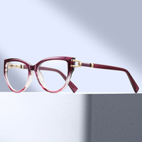 MS 92611 Nouvelle Arrivée Lunettes Anti-Lumière Bleue pour Femme en TR90, Monture Œil de Chat, Branches Minimalistes en Métal, Lunettes Polyvalentes