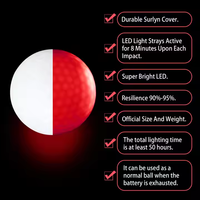 Balle de golf professionnelle à lumière douce, durable, LED, lumineuse et colorée
